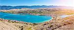 Aerial view of a beautiful Croatian island of Pag