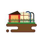 Vector concept of biofuels refinery plant for processing natural resources like biodiesel. Flat style illustration