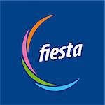 Abstract vector logo for the fiesta on a blue background