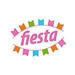 Abstract vector logo with flags for the fiesta