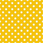Tile vector pattern with white polka dots on yellow background for seamless decoration wallpaper