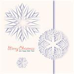 Winter white background with paper snowflakes. Vector illustration.