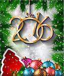 2016 Happy New Year Background for your Christmas dinner invitations, festive posters, restaurant menu cover, book cover,promotional depliant, Elegant greetings cards and so on.