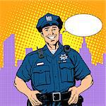 good cop police pop art retro style
