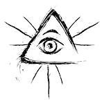 Eye of Providence symbol created in grunge style
