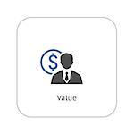 Value Icon. Business Concept. Flat Design. Isolated Illustration.