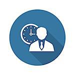 Time Management Icon. Business Concept. Flat Design. Isolated Illustration. Long Shadow.