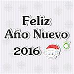 2016 Feliz Ano nuevo - 2016 happy new year spanish text vector lettering