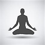 Lotus pose icon over grey background. Vector illustration.