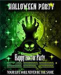 Halloween Night Event Flyer Party template with Space for text. Ideal For Horror themed parties, Clubs Posters, Music events and Discotheque flyers.