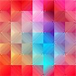 Geometrical background with bright mosaic drawing.  Seamless patterns.  Vector illustration.