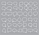 collection of chat bubbles of various shapes on a light background