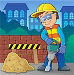 Construction worker theme image 8 - eps10 vector illustration.