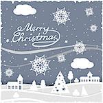 Christmas Greeting Card. Merry Christmas lettering. Vector illustration