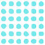 Turquoise vector seamless pattern with striped round shapes