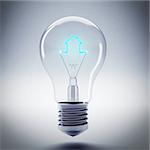 Energy of bulb light with blue filament