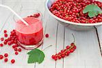 Fresh and healthy red currant smoothie in a glass