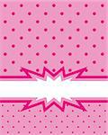 Elegant pink vector card, advertising or wedding invitation with polka dots. On a white background, you can write your own message