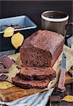 Delicious fresh homemade chocolate banana bread (cake)