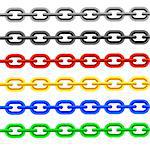 Set of Colorful Chain Iaolated on White Background