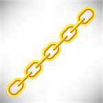 Yellow Chain Icon Isolated on White Background