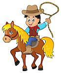 Cowboy on horse theme image 1 - eps10 vector illustration.