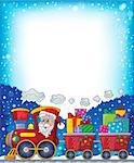 Frame with Christmas train theme 2 - eps10 vector illustration.