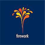 Abstract celebratory vector logo for salutes and fireworks