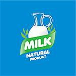 Universal graphic vector logo for natural dairy products