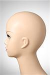 Closeup of a female mannequin head