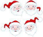 Set of four Santa Claus Face Expressions