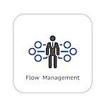 Flow Management Icon. Business Concept. Flat Design. Isolated Illustration.