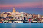 Image of Istanbul with Galata Tower during twilight blue hour.