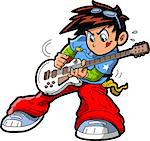 Anime Manga Rock Star Guitar Player