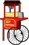 Cartoon Illustration of a Popcorn Machine