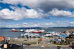 Ships in docks in the southernmost city in the world, Ushuaia, Argentina, South America