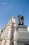 Frauenkirche (Church of Our Lady) with statue of Martin Luther, Dresden, Saxony, Germany, Europe