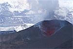 Lava erupting from Eyjafjallajokull volcano, Iceland, Polar Regions