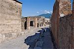 One of the main streets in the ruins of the Roman site of Pompeii, UNESCO World Heritage Site, Campania, Italy, Europe