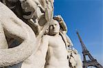 Stone Statues at Eiffel Tower,Paris,France