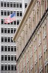 U.S. flag, Downtown, Los Angeles, California, United States of America, North America