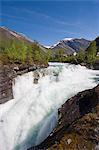 Holsbrua waterfall, Western Norway, Norway, Scandinavia, Europe