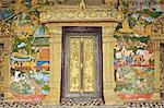 Wall painting of the life of Buddha, Ban Xieng Muan, Luang Prabang, Laos, Indochina, Southeast Asia, Asia