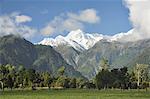 Mount Tasman and Cook Flat, Westland Tai Poutini National Park, UNESCO World Heritage Area, West Coast, Southern Alps, South Island, New Zealand, Pacific