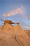Sunset at the Stone Wings formation, Bisti Wilderness, New Mexico, United States of America, North America