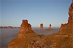 Balanced Rock with fog, Arches National Park, Utah, United States of America, North America