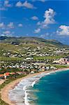 Elevated view over Frigate Bay and Frigate Beach North, St. Kitts, Leeward Islands, West Indies, Caribbean, Central America