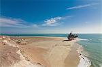 Stranded vessel at a beach of Cap Blanc, Nouadhibou, Mauritania, Africa