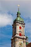 Steeple, St. Gallen Cathedral, St. Gallen, Switzerland, Europe