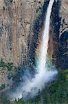 Bridesveil Falls with rainbow, Yosemite National Park, UNESCO World Heritage Site, California, United States of America, North America